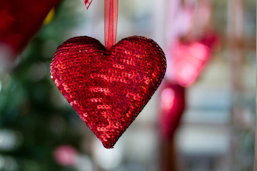 Sequin Heart Ornament Representing Meaningful Valentine's Day Activities for Kids
