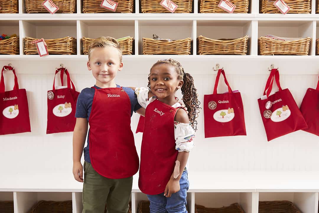 Two children expressing gratitude