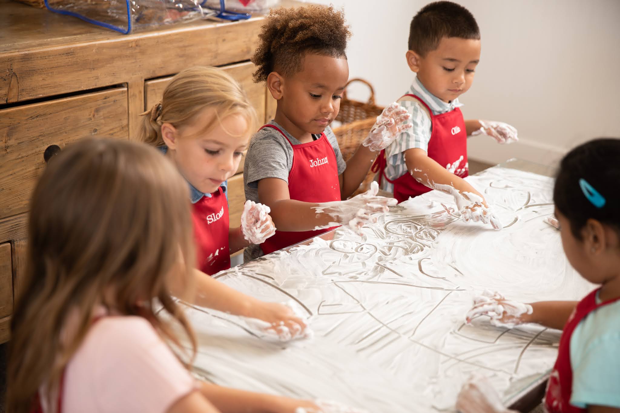 Children doing learning activities during summer