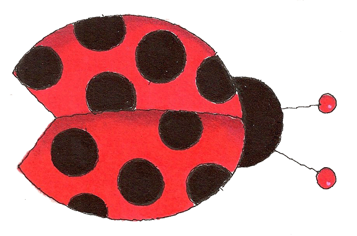 Cute hand-drawn ladybug signifying the insect investigators summer camp for kids in summer 2026 at Kids Village in Orem